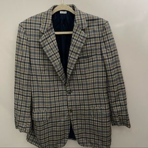 Brioni Pure Cashmere Plaid Blazer Jacket